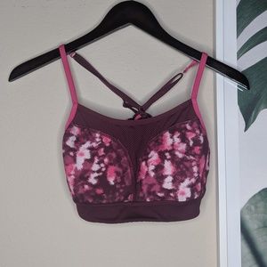 Zella Pink Watercolor Sports Yoga Workout Bra